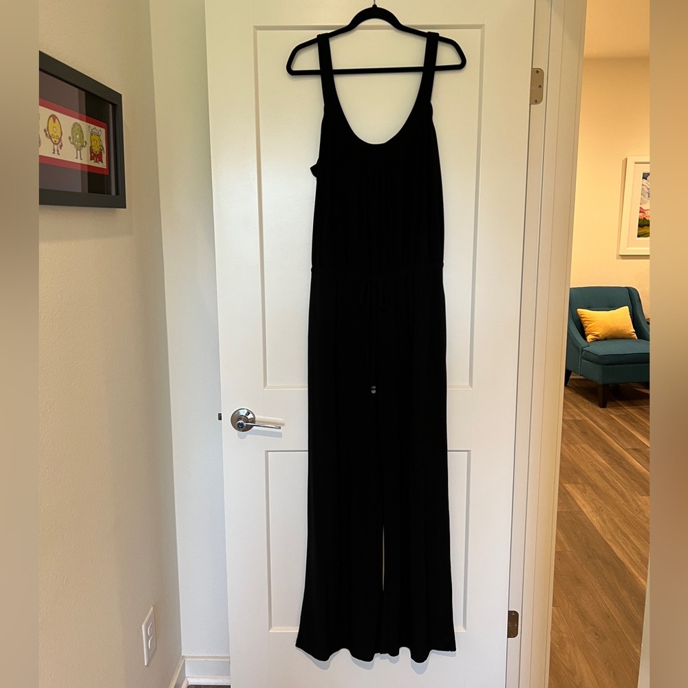 Wide leg jumpsuit with tank-style straps 16 black